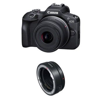 Cámara Mirrorless Canon EOS R100 24,1 MP Zoom Óptico Sensor APS-C WiFi Kit RF-S 18-45mm