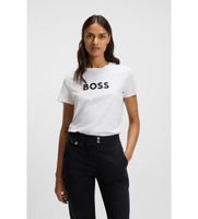 boss para mujer 50501139 camiseta elogo blanco s casual algodon manga corta