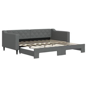 Sofá Cama Nido Tela Gris Oscuro 90x190 Cm Vidaxl