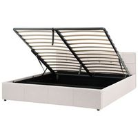 cama moderna de tela 180 x 200 cm tela no tejida con almacenaje beige claro lauresses