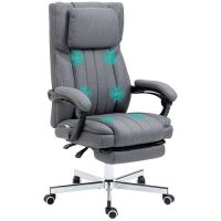 vinsetto silla de oficina con 6 puntos de masaje vibratorio 65x61x105-113cm gris