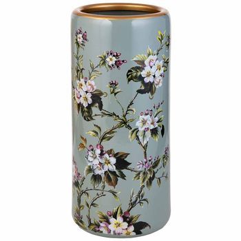 Paraguero De Ceramica  Azul, D22x45h Cm