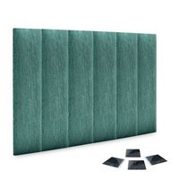 dhome juego de 6 paneles tapizados de tela de lujo pack autoadhesivos para pared acusticos absorbentes proteccion lineal green 60x20cm x6