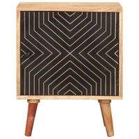 mesita de noche  mesa auxiliar  mesilla de madera maciza de acacia 40x30x50 cm