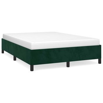Cama Matrimonial | Cama Para Adultos | Estructura De Cama De Terciopelo Verde 140x190 Cm