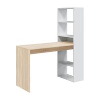 mesa escritorio reversible blanco artik y roble canadian