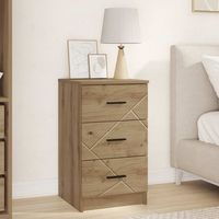 mesita de noche - mueble para dormitorio - madera contrachapada - roble artisan 38x38x66cm