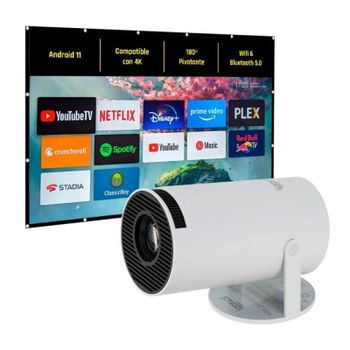 Pack Proyector iggual MP720p 120 Lúmenes LCD Wifi 6 Bluetooth Android 11 + Pantalla 100