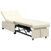 sofa cama crema 194 x 67 x 82 cm terciopelo vidaxl
