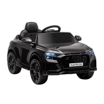 HOMCOM Coche Eléctrico Infantil +3 Años Audi RS Q8 con Batería 6V 2 Motores Mando a Distancia Música Bocina y Luces 101x62x51cm Negro   Aosom España
