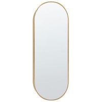 espejo de pared marco de metal estilo glam 46 x 122 cm dorado azeville