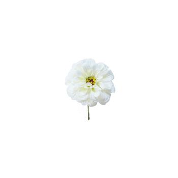 Tallo de zinnia artificial blanco h18