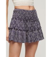 superdry para mujer w7210319a minifalda de punto escalonada marino l casual algodon
