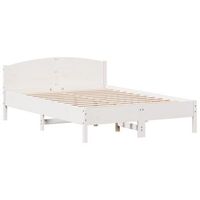 cama matrimonial  cama para adultos  estructura de cama con cabecero madera pino blanco 120x200 cm