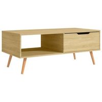 mesa de cafe - mesa de centro madera de ingenieria roble sonoma 100x495x43 cm