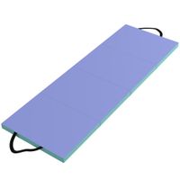 sportnow esterilla de gimnasia plegable y portatil esterilla deportiva gruesa en 4 partes con asas 180 x 60 x 5 cm verde y violeta