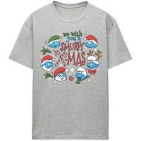 the smurfs camiseta we wish you a smurfy christmas para mujer
