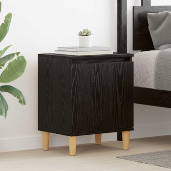 Armario De Noche - Mueble Para Dormitorio - Madera De Ingeniería - Roble Negro (40x30x50cm)