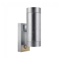 aplique de exterior led tin maxi sensor galvanizado 2 luces
