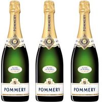 pommery blanc de blancs brut champagne - gran reserva chardonnay 100 - e - pack 3 botellas 75 cl - 12 vol
