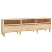 mueble de tv madera contrachapada roble sonoma 150x30x445 cm vidaxl