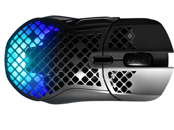 Ratón gaming - SteelSeries Aerox 5 Wireless, Inalámbrica, 2,4 GHz y Bluetooth 5.0, Óptico RGB, 18000 DPI, 180h Autonomía, 9 Botones, Negro