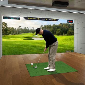 Tapete De Golf 3 En 1 Con Césped Artificial, 2 Tees De Golf, 2 Estacas De Alineación Y 6 Hoyos De Salida Pretaladrados, 152 X 92 Cm, 27 Mm