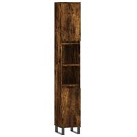 mueble de bano  armario de bano madera contrachapada roble ahumado 30x30x190 cm