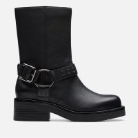 clarks womens rebelle up leather biker boots - uk 4