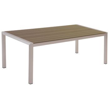 Mesa De Comedor De Metal Marrón Plateado 180 X 90 Cm 6 Personas Vernio