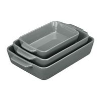 juego de 3 piezas de ceramica para horno en gris