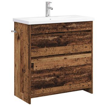Juego De Muebles De Baño Madera Envejecida 81 X 40 X 84,5 Cm Vidaxl