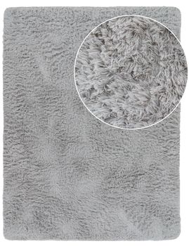 Alfombra de pelo largo Silvana plata 60x100 cm