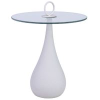 mesa auxiliar de metal y cristal 40x40x42551h cm blanco