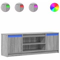 mueble de tv led madera ingenieria gris sonoma 1395x34x50 cm vidaxl
