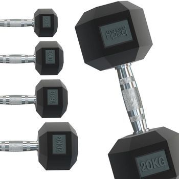 Mancuernas Hexagonales  2 X 25kg – Para Gimnasio En Casa Y Entrenamiento De Fuerza
