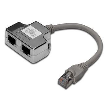 Duplicador Conector de red RJ45 Macho a 2xRJ45 Hembra Cat 5e