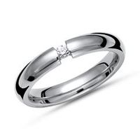 exclusivo anillo tensor de titanio con diamante de 005 ct