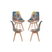 pack 4 sillas synk patchwork - patchwork colores