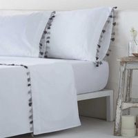 juego de sabanas ega blanco percal algodon  blanco 280x260 cama de 200