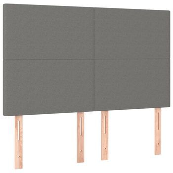 Cabeceros 4 Unidades Tela Gris Oscuro 72x5x78/88 Cm