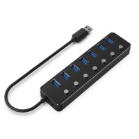 hub gembird 7 puertos 5000 mbits modelo uhb-u3p7p-01 con botones e indicadores led