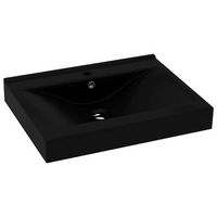 lavabo de bano moderno  lavabo lujoso con agujero de grifo ceramica negro mate 60x46 cm