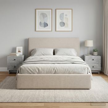 Mesita De Noche 2 Uds - Dormitorio - Madera De Ingeniería - Gris Hormigón (43x34.5x47.5cm)
