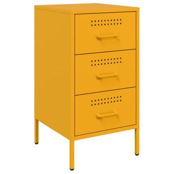 Mesita De Noche Acero Amarillo Mostaza 36x39x68 Cm Vidaxl