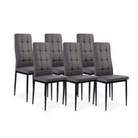pack 6 sillas de comedor 405x38 cm tela gris oscuro