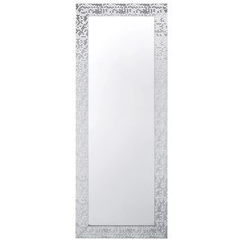 Espejo De Pared Plateado 50 X 130 Cm Vertical Salón Dormitorio Marans