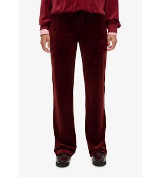 Superdry para mujer. W7011223A Pantalón Country Club granate (S), Casual, Poliéster