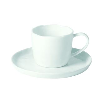 Taza café con leche de porcelana blanco D16
