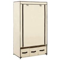 armario de tela color crema 87x49x159 cm vidaxl